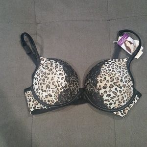 NWT Cacique Bra leopard 38D smooth boost plunge